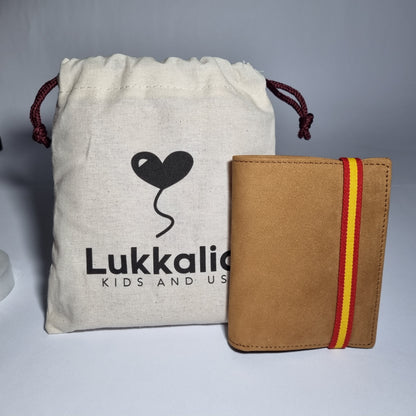 Conjunto de Cartera marrón bandera de España y Cinturón a elegir 100% Piel para Hombre