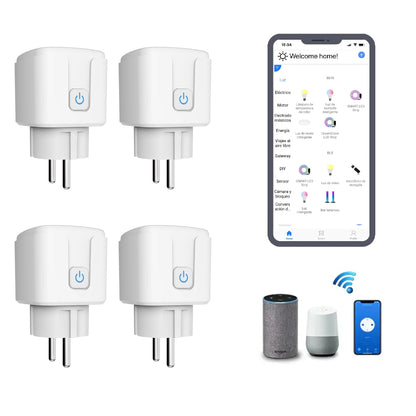 Pack 4 Enchufes inteligentes con Wi-Fi + App CozyLife. Compatible con Alexa y Google Home