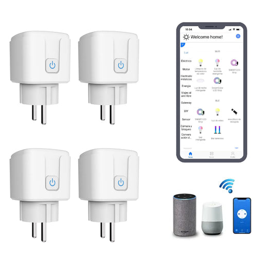 Pack 4 Enchufes inteligentes con Wi-Fi + App CozyLife. Compatible con Alexa y Google Home