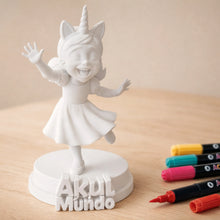 Figura 3D de Michukis para pintar con rotuladores, actividad creativa infantil para jugar en casa