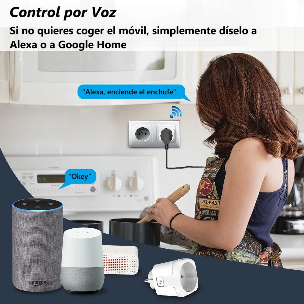 Pack 4 Enchufes inteligentes con Wi-Fi + App CozyLife. Compatible con Alexa y Google Home