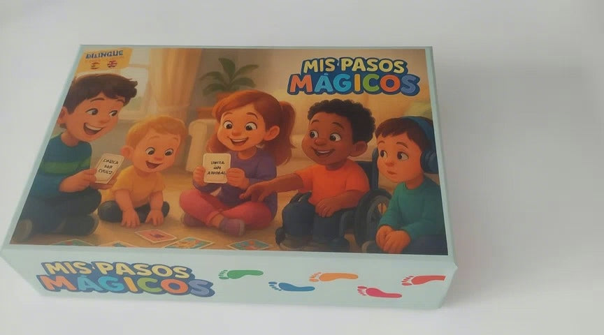 Presentación en vídeo del juego inclusivo “Mis Pasos Mágicos” de Lukkalia, ideal para jugar en familia y estimular habilidades infantiles.